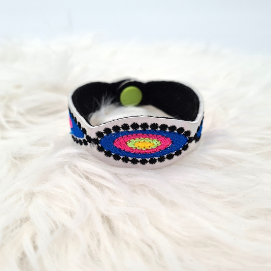 Armband Hologramm schwarz/blau/neon, 21cm lang